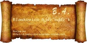 Blaskovics Ajándék névjegykártya